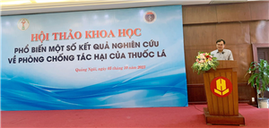 Hội thảo khoa học về phòng chống tác hại thuốc lá tại tỉnh Quảng Ngãi ngày 04/10/2023